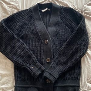 Everlane Texture Cotton Cardigan - XS - Black